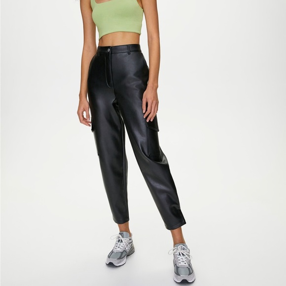 Camel Aritzia Wilfred Leather Modern Cargo Pants - Picture 4 of 5